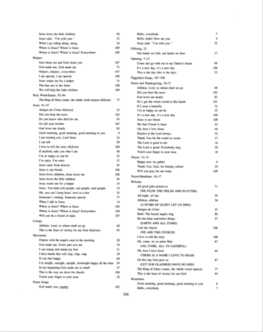 Little Ones Sing Praise: Christian Songs for Young Children Unison Choir scores gallery preview page 12