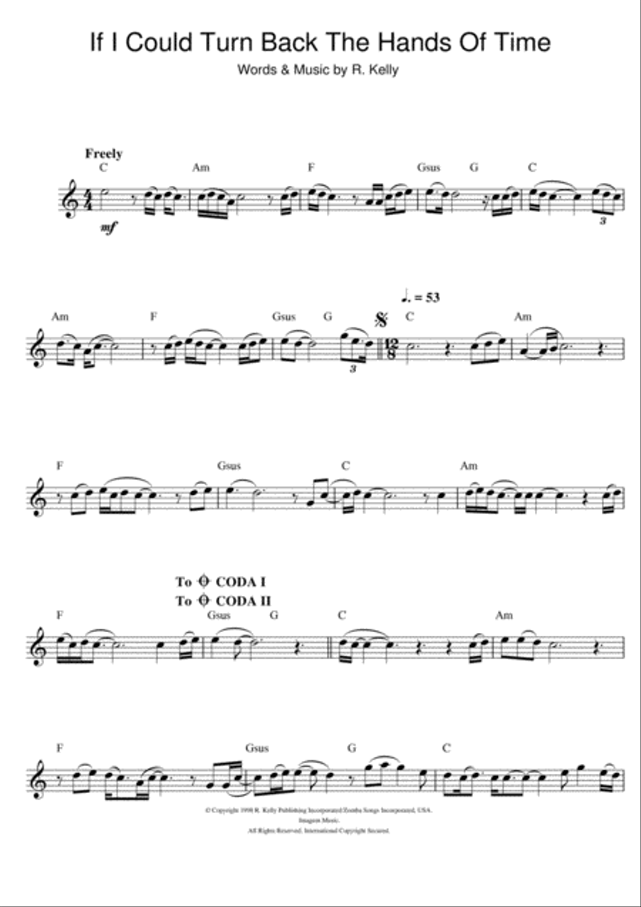 If I Could Turn Back The Hands Of Time Flute Solo scores gallery preview page 1
