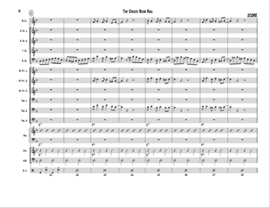 Grizzly Bear Rag - Score Grizzly Bear Rag - Score Jazz Ensemble scores gallery preview page 4