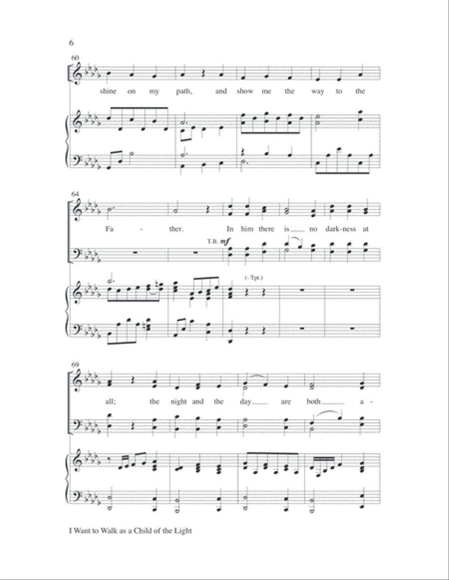 I Want to Walk as a Child of the Light Choir scores gallery preview page 6