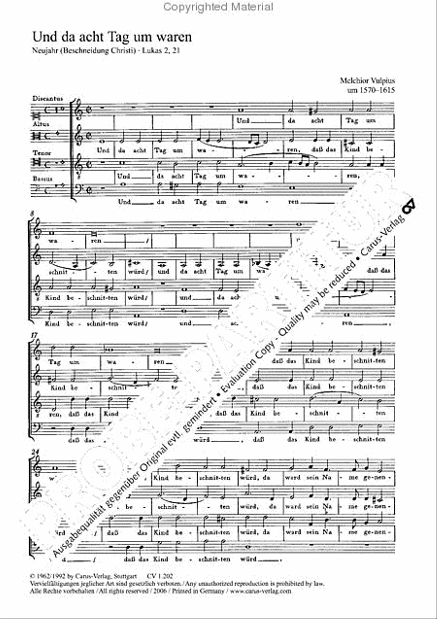 Und da acht Tag um waren 4-Part scores gallery preview page 2