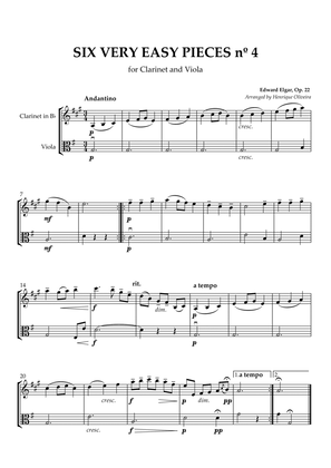 Book cover for Six Very Easy Pieces nº 4 (Andantino) - Clarinet and Viola