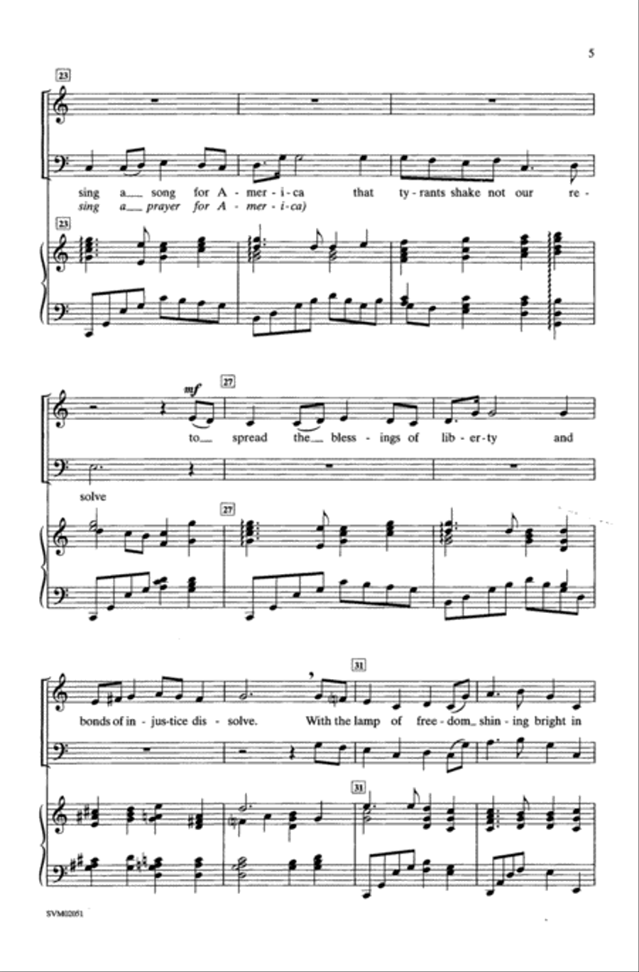 I Sing a Song for America (I Sing a Prayer for America) Choir scores gallery preview page 3