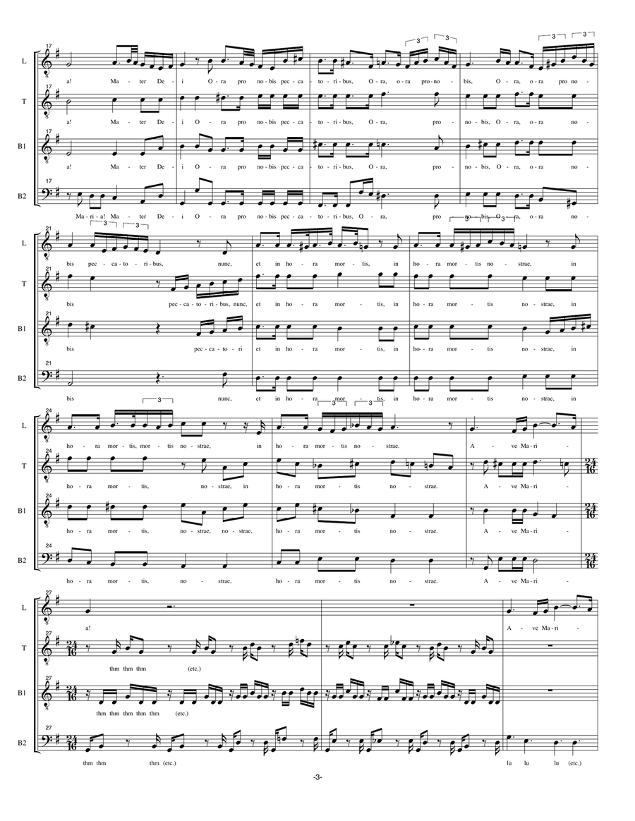 Ave Maria Ave Maria TTBB scores gallery preview page 3