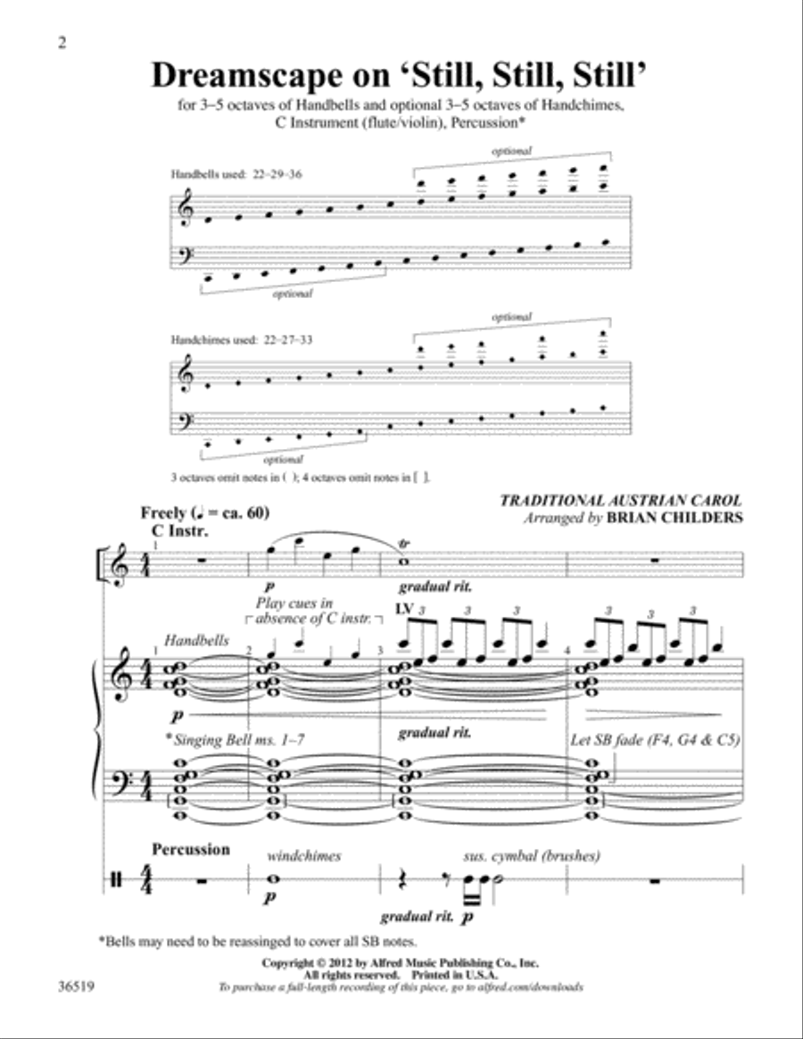 Dreamscape on Still, Still, Still Handbell Choir scores gallery preview page 2