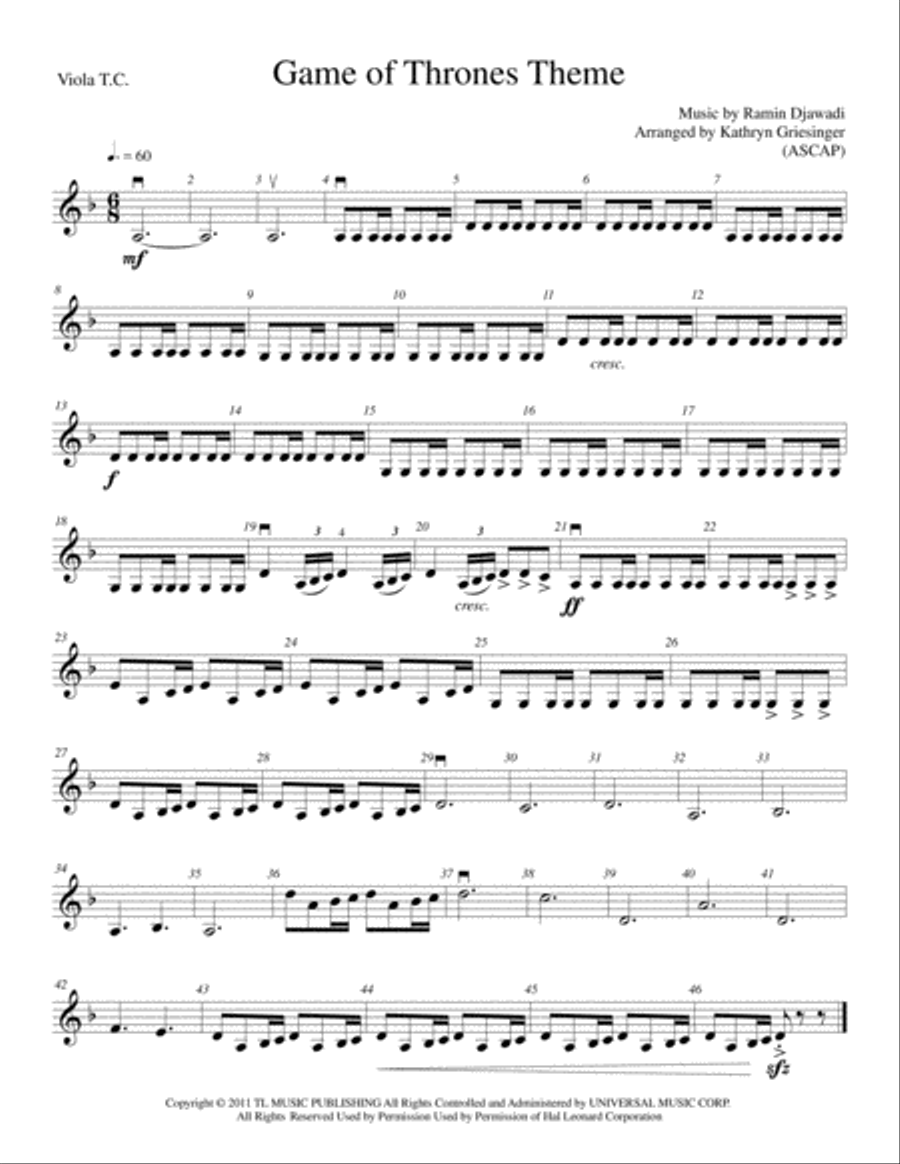 Game Of Thrones Cello scores gallery preview page 4