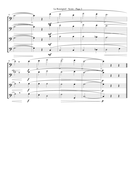 Le Rossignol for Trombone or Low Brass Quartet image number null