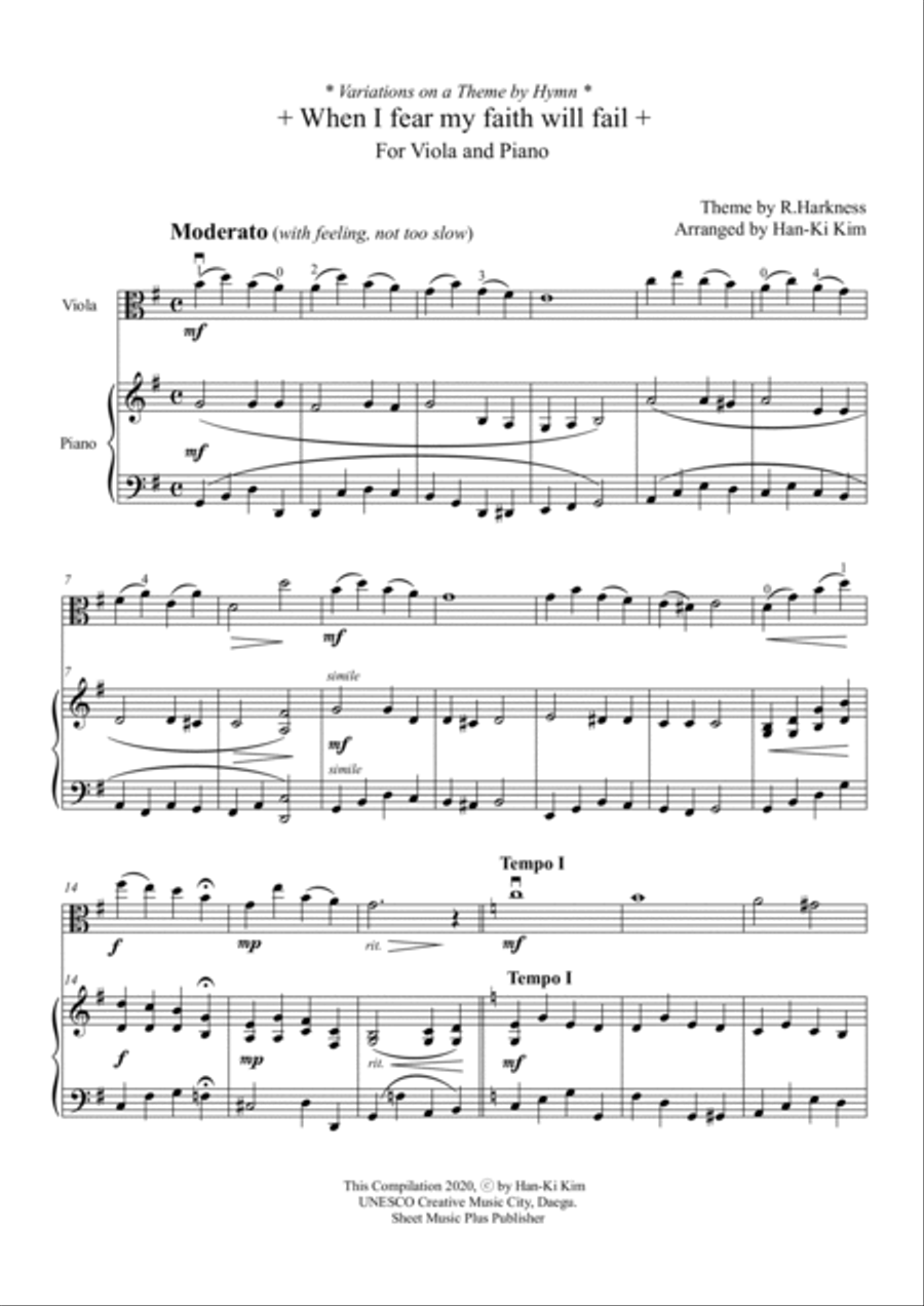 When I fear my faith will fail (For Viola and Piano) Piano scores gallery preview page 2