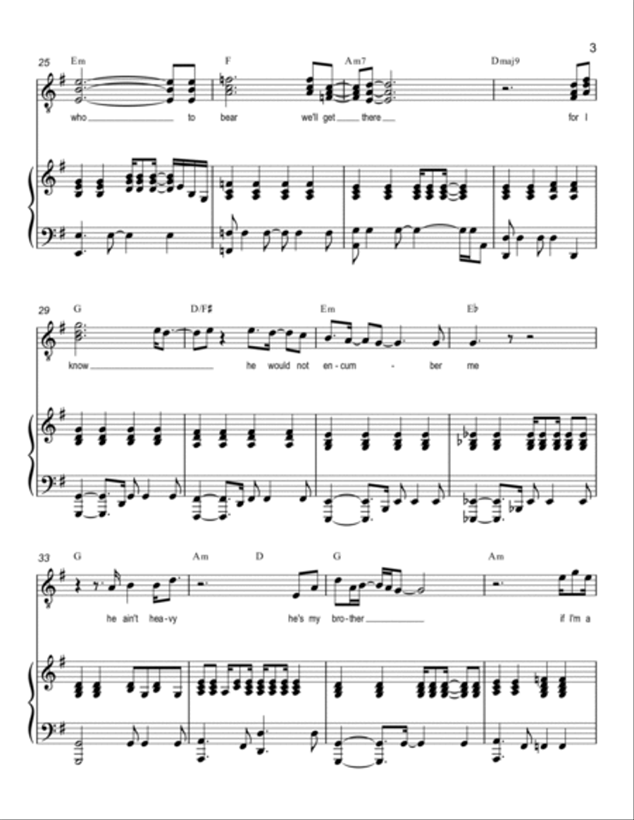 He Ain't Heavy, He's My Brother Voice scores gallery preview page 3