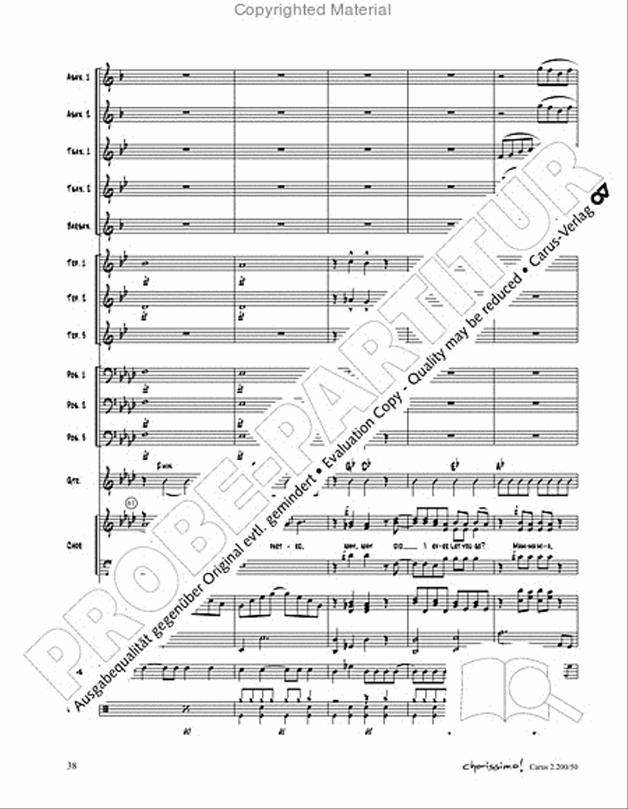 Chorissimo. Instrumentale Begleitarrangements fur Small Bigband, Vol. 3 Big Band scores gallery preview page 36