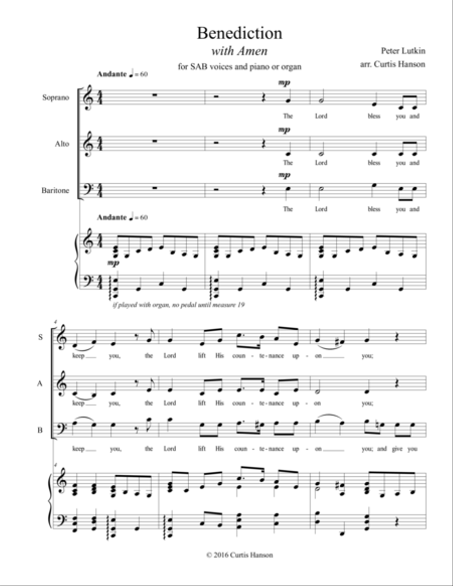 Benediction (SAB)