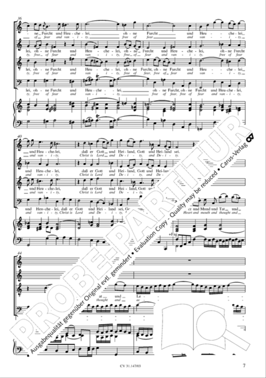 Heart and mouth and thought and action (Herz und Mund und Tat und Leben) 4-Part scores gallery preview page 8