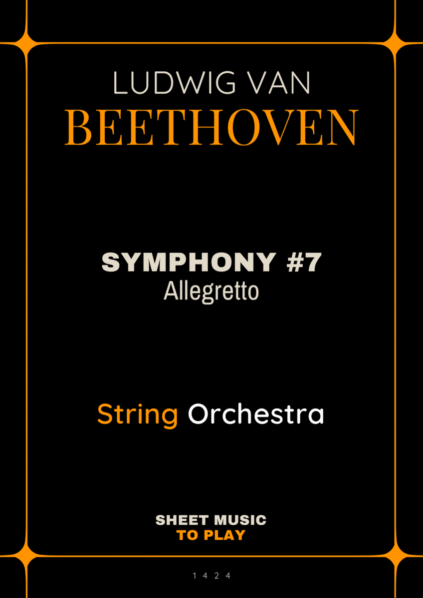 Symphony No.7, Op.92 - Allegretto - String Orchestra (Full Score and Parts) image number null