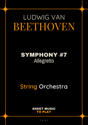 Book cover for Symphony No.7, Op.92 - Allegretto - String Orchestra (Full Score and Parts)