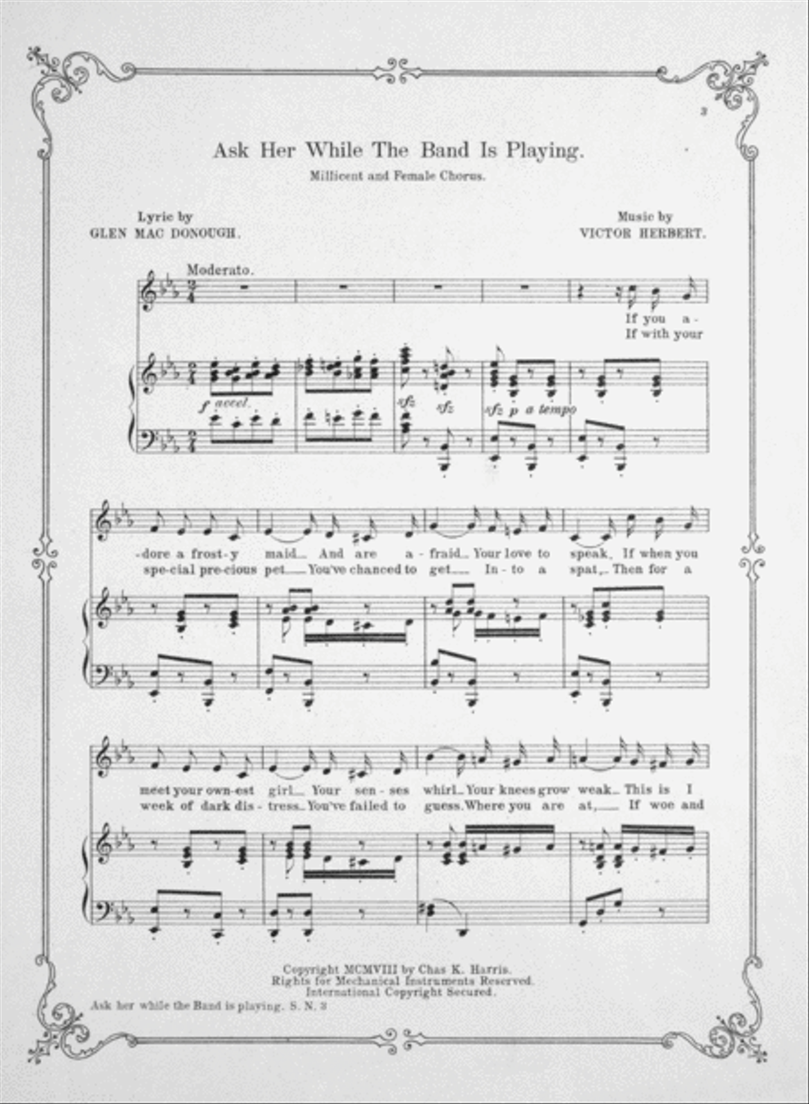 Ask Her While the Band is Playing (Millicent and Female Chorus) Women's Choir scores gallery preview page 2