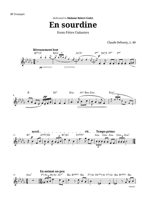 En sourdine by Debussy for Trumpet and Chords