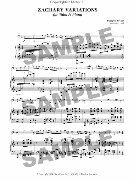 Zachary Variations for Tuba and Piano