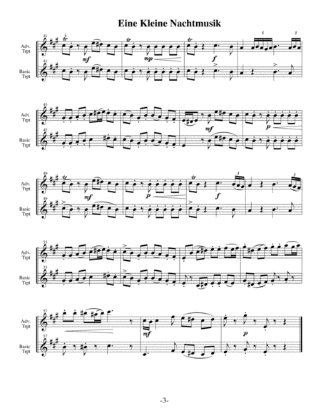 Eine Kleine Nachtmusik (Arrangements Level 3-5 for TRUMPET + Written Acc) image number null