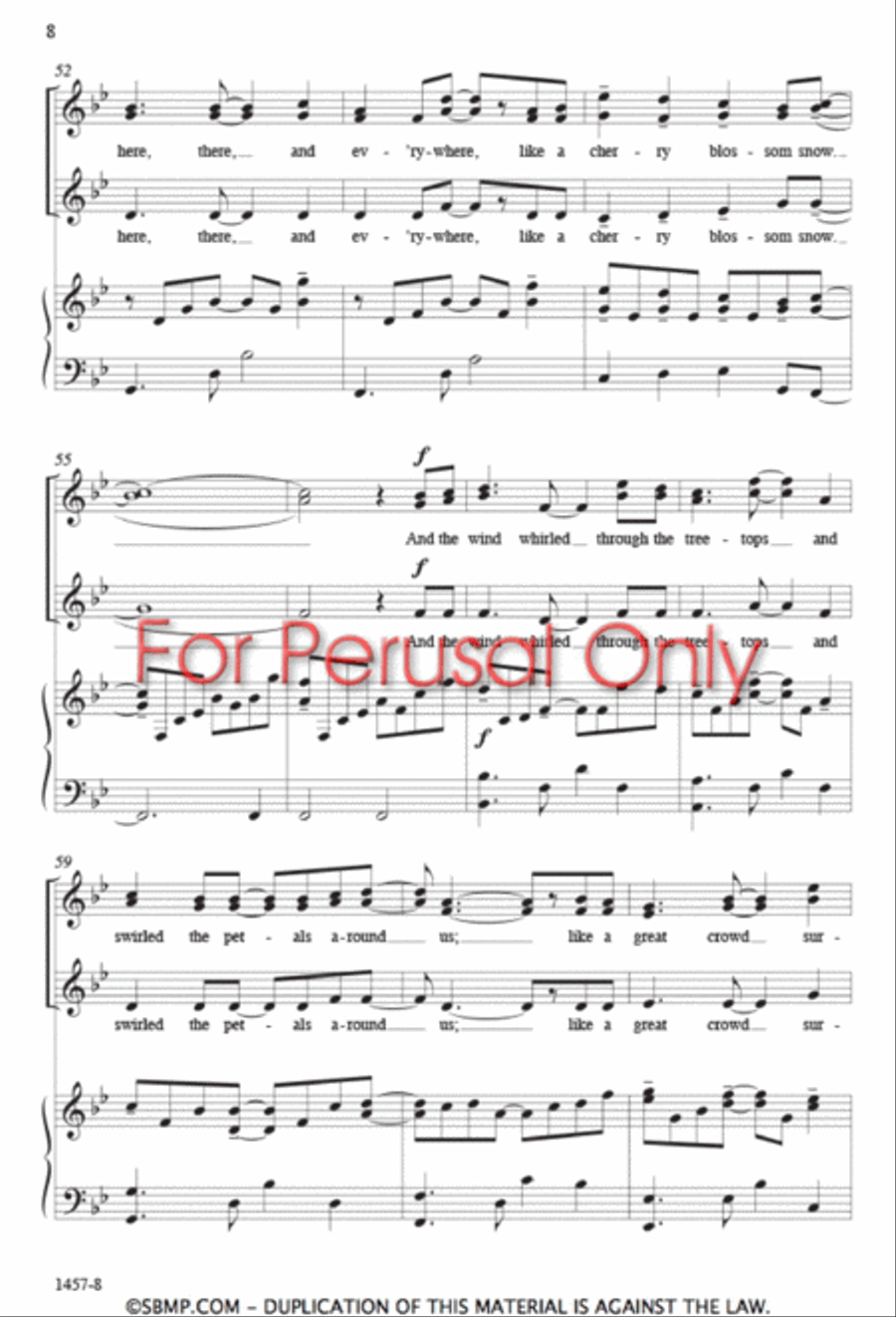 Cherry Blossom Snow - SSA Octavo SSA scores gallery preview page 7