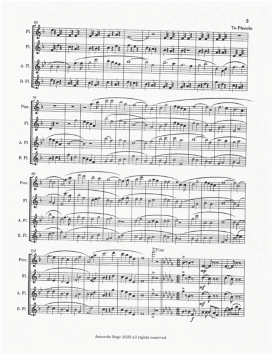 Second Suite in F major Woodwind Quartet scores gallery preview page 3