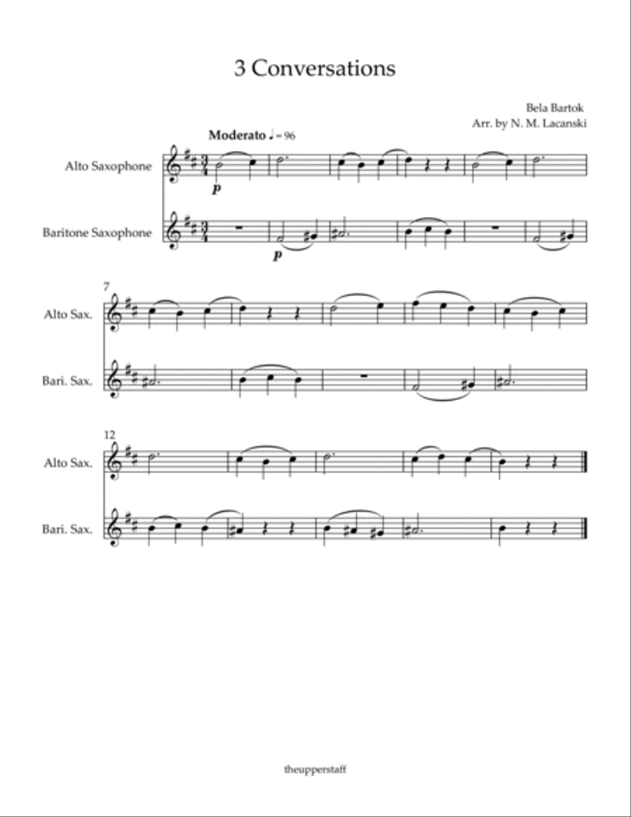3 Conversations Woodwind Duet scores gallery preview page 2
