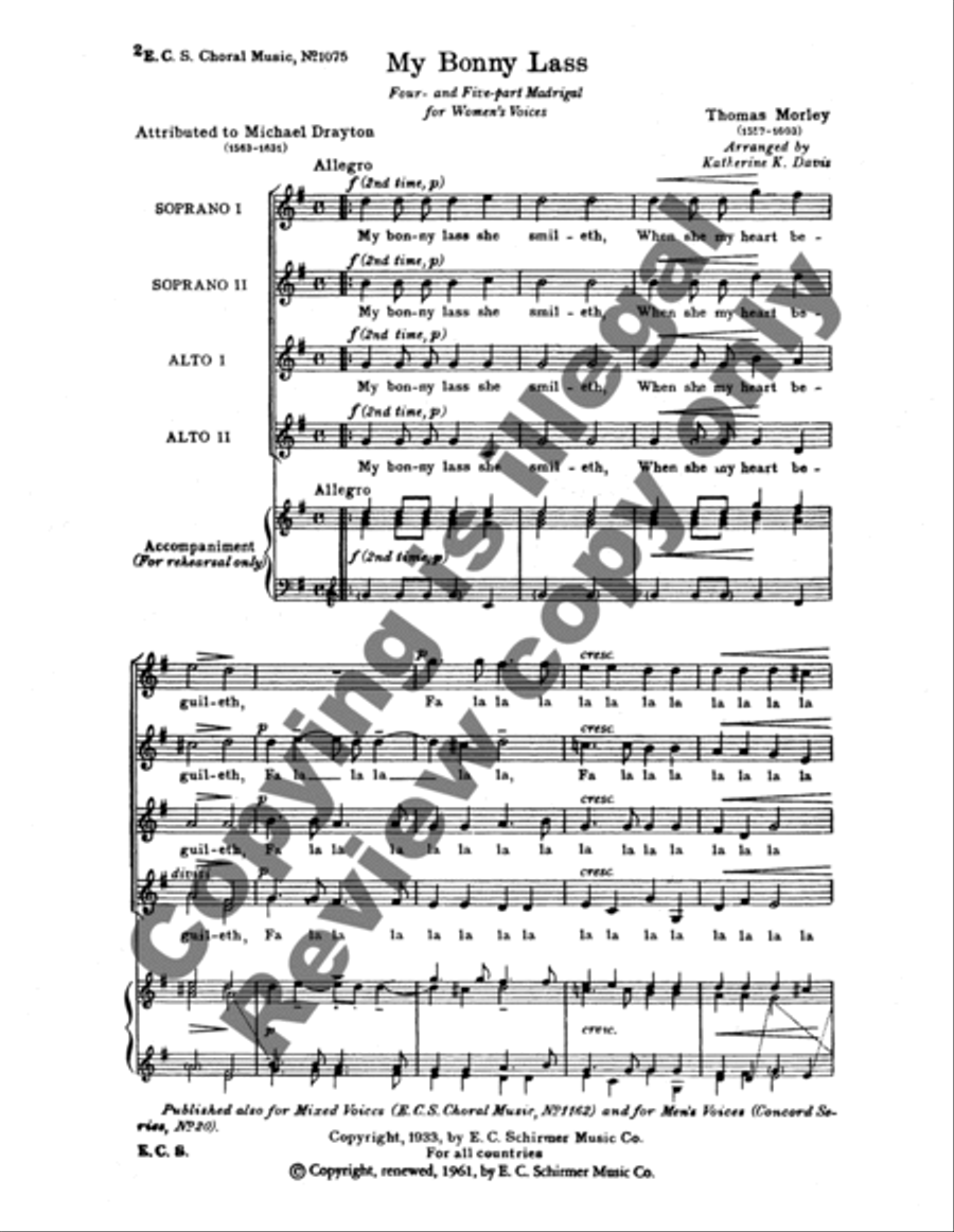 My Bonny Lass My Bonny Lass SSAA scores gallery preview page 6