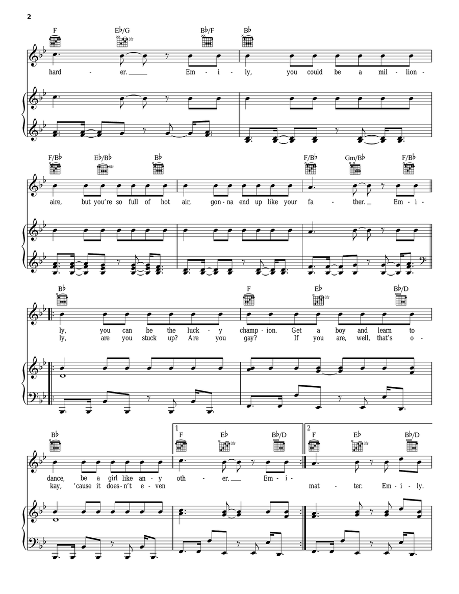 Emily Piano, Vocal, Guitar scores gallery preview page 2