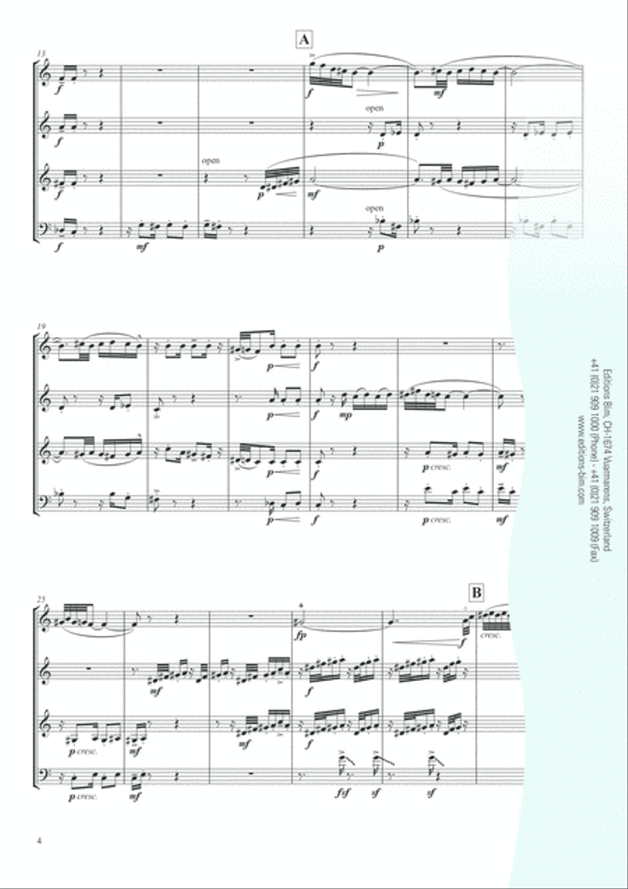 Zephyr Dances Brass Quartet scores gallery preview page 3
