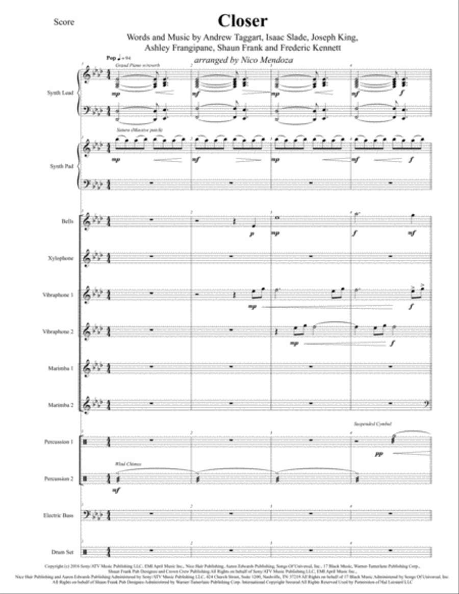 Closer Percussion Ensemble scores gallery preview page 1