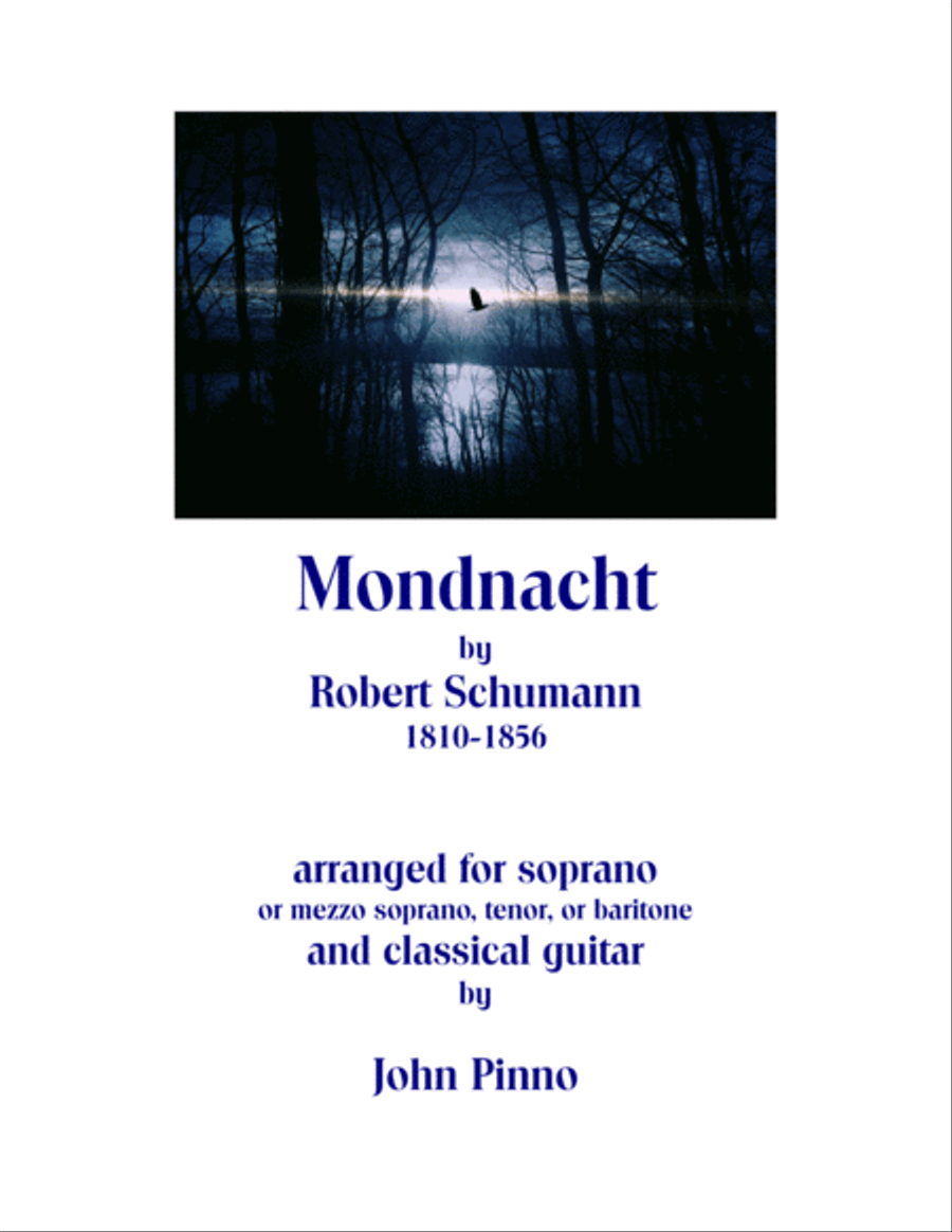 Mondnacht (Robert Schumann) for soprano (or mezzo-soprano, tenor, baritone) and classical guitar Small Ensemble scores gallery preview page 1