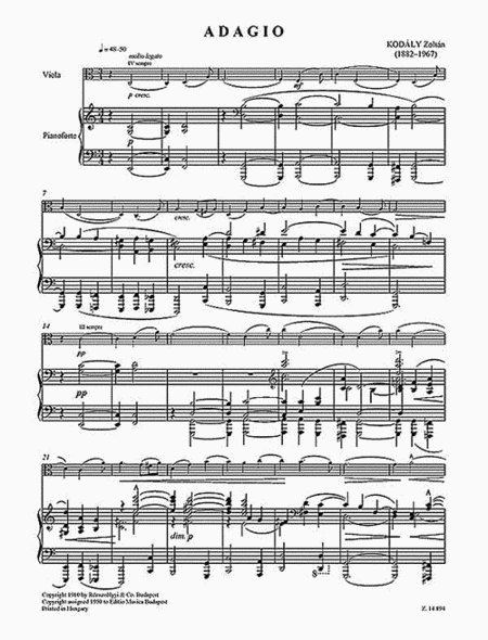Adagio for Viola and Piano - New Edition