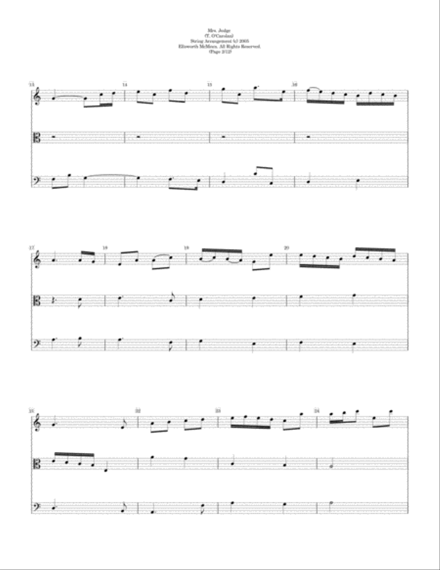 Mrs. Judge For Classical String Trio (Violin, Viola, and Cello) String Quartet scores gallery preview page 3