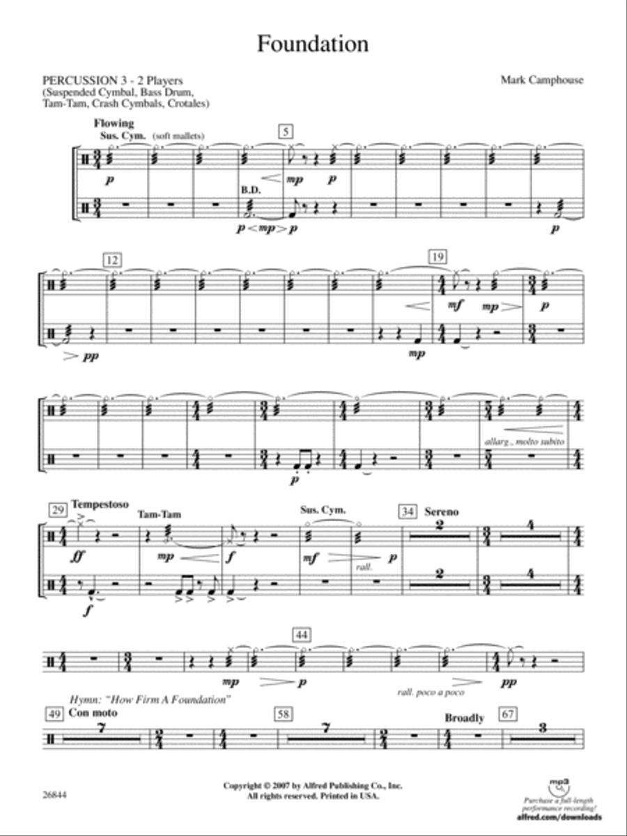 Foundation: 3rd Percussion Concert Band scores gallery preview page 1