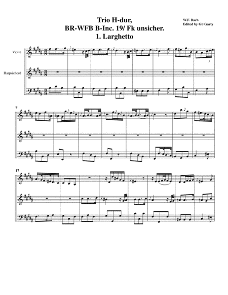 Sonata for violin and harpsichord in B major