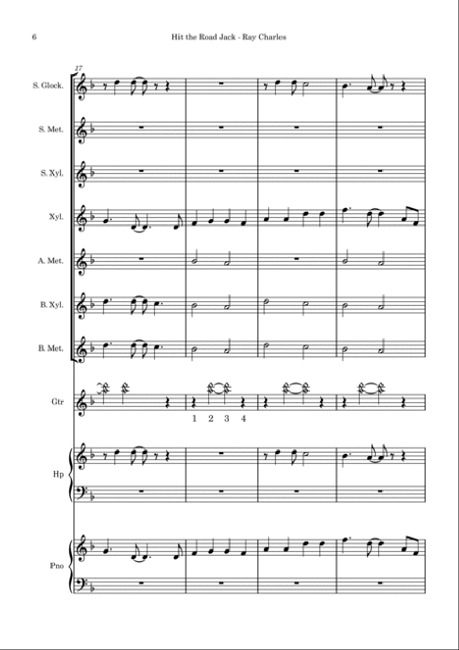 Hit The Road Jack Hit The Road Jack Orff Instrument scores gallery preview page 6