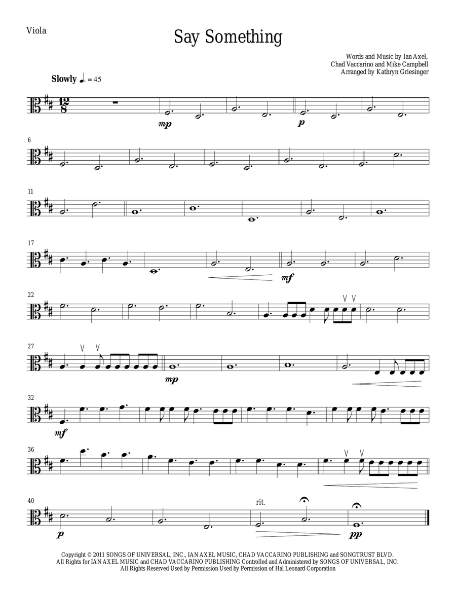 Say Something String Quartet scores gallery preview page 4