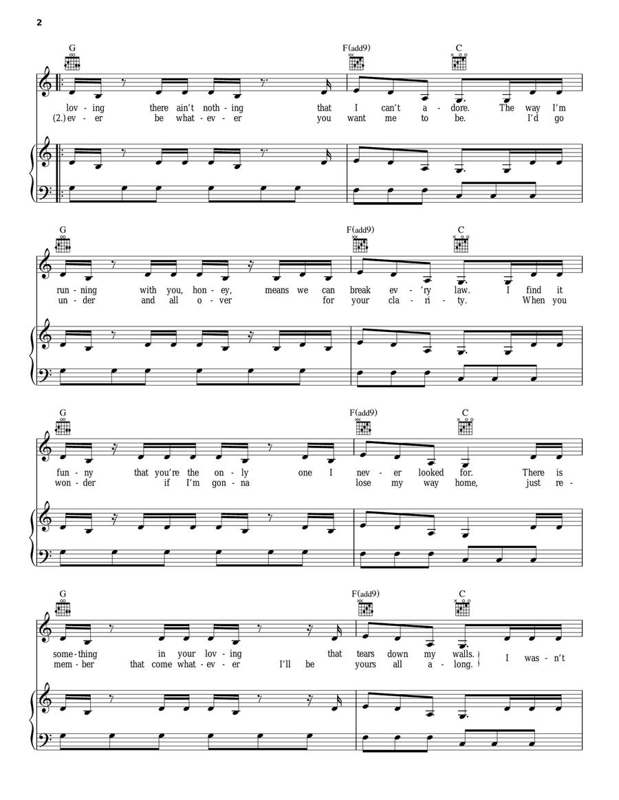 Sweetest Devotion Sweetest Devotion Piano, Vocal, Guitar scores gallery preview page 2