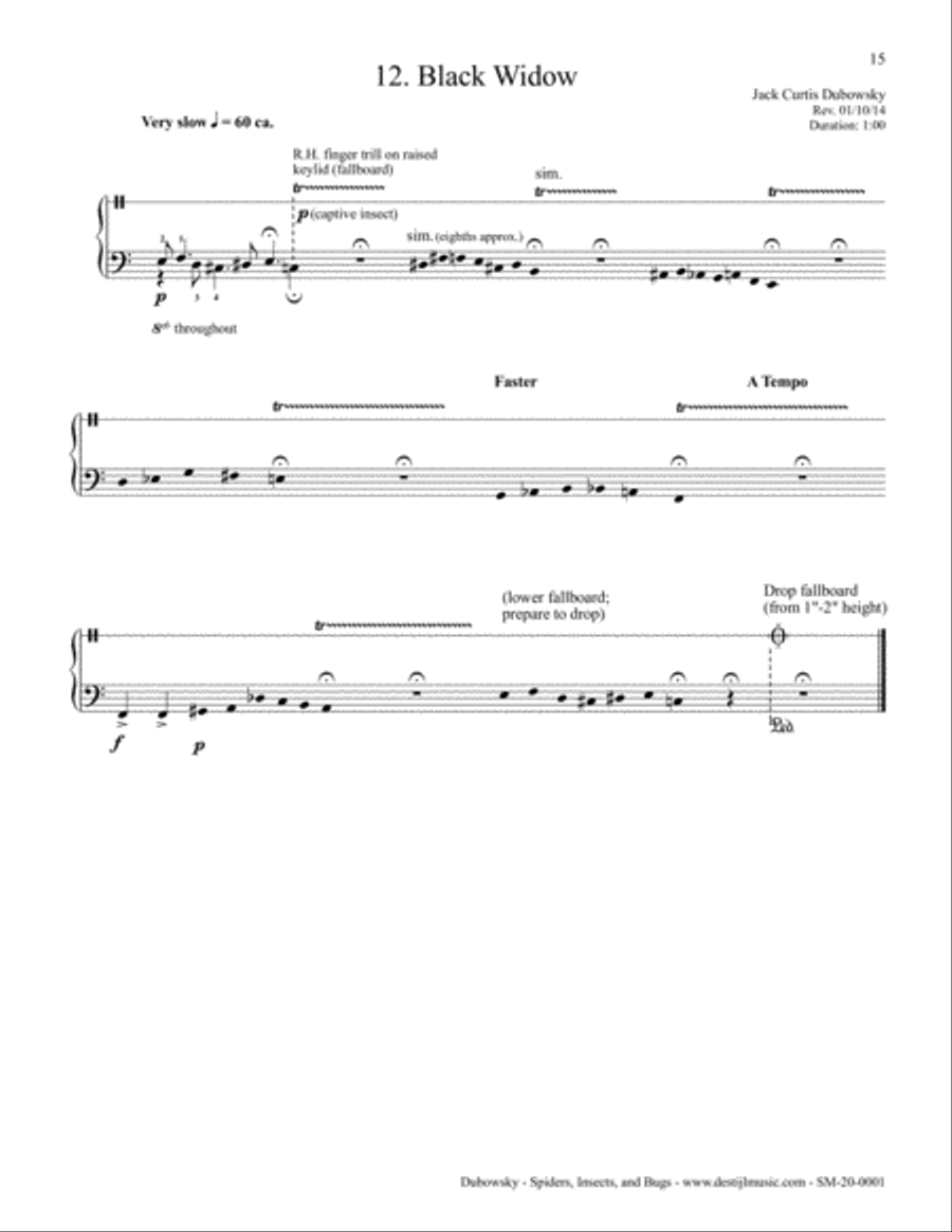 Spiders, Insects, and Bugs: Twelve Miniatures for Piano Piano Solo scores gallery preview page 5