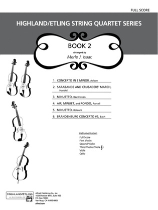 Book cover for Highland/Etling String Quartet Series: Set 2: Score