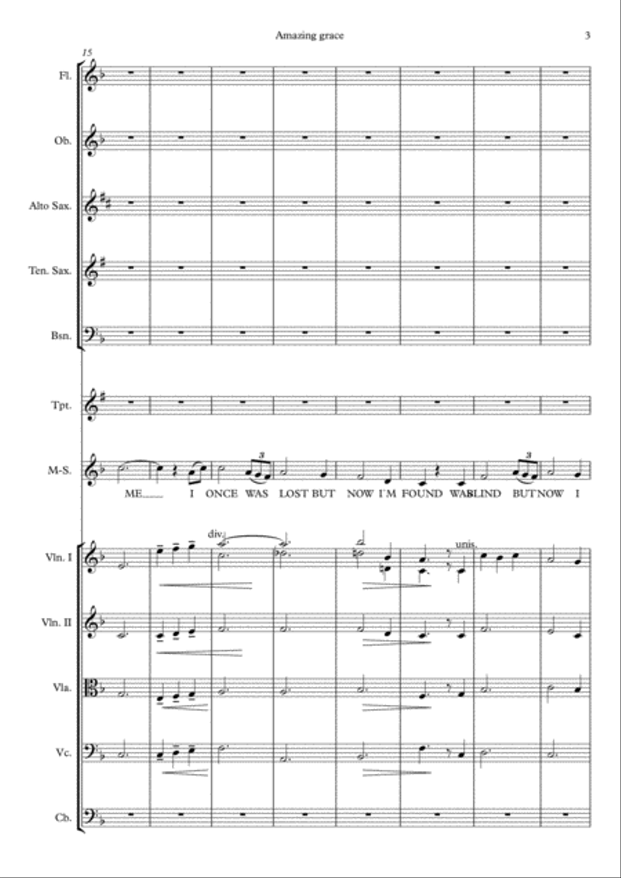Amazing Grace Full Orchestra scores gallery preview page 3