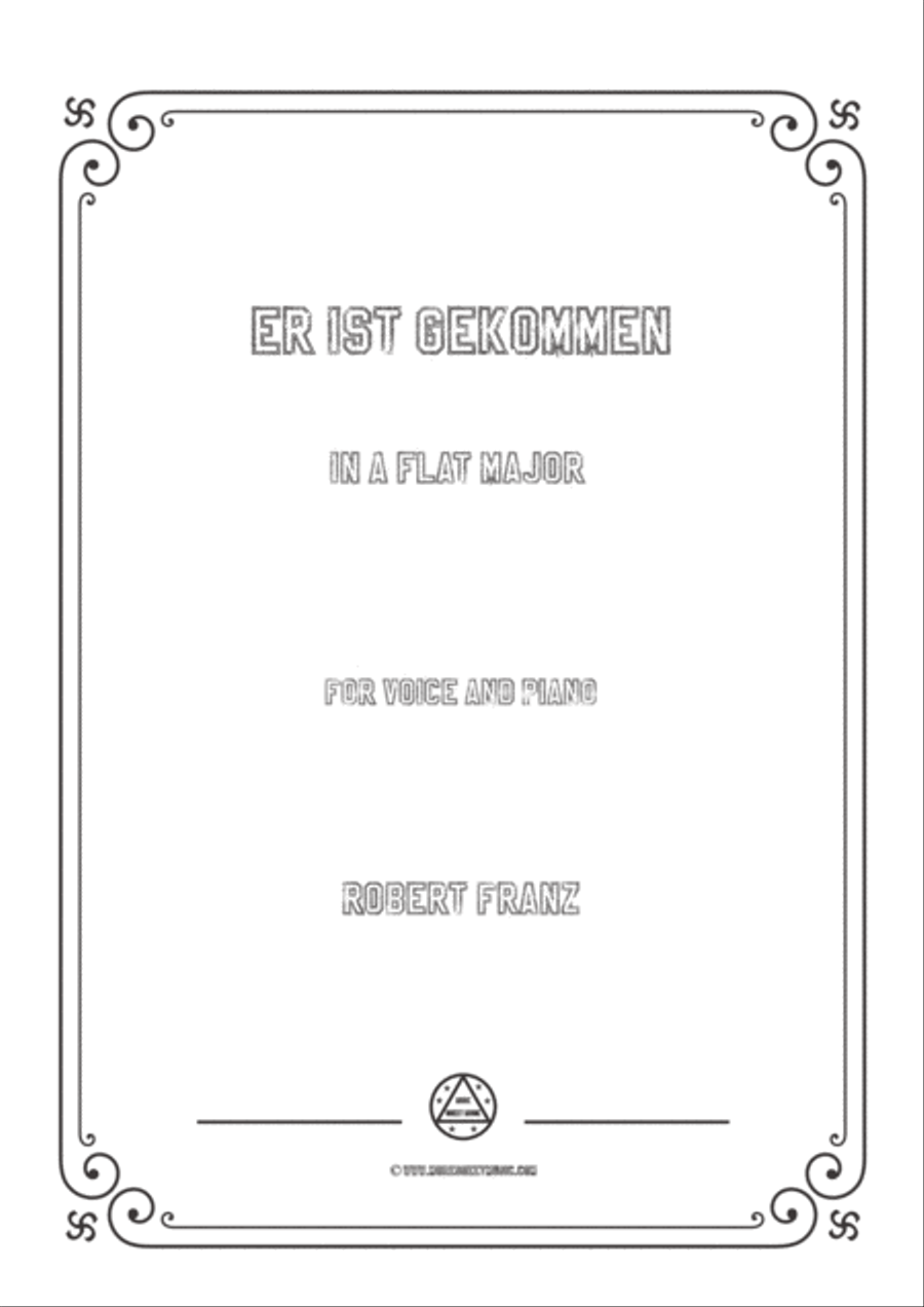 Franz-Er ist gekommen in A flat Major ,for voice and piano Voice Solo scores gallery preview page 1