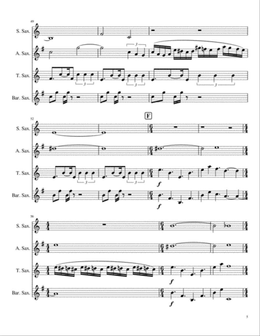 Tango Rosa Salvaje Woodwind Quartet scores gallery preview page 5