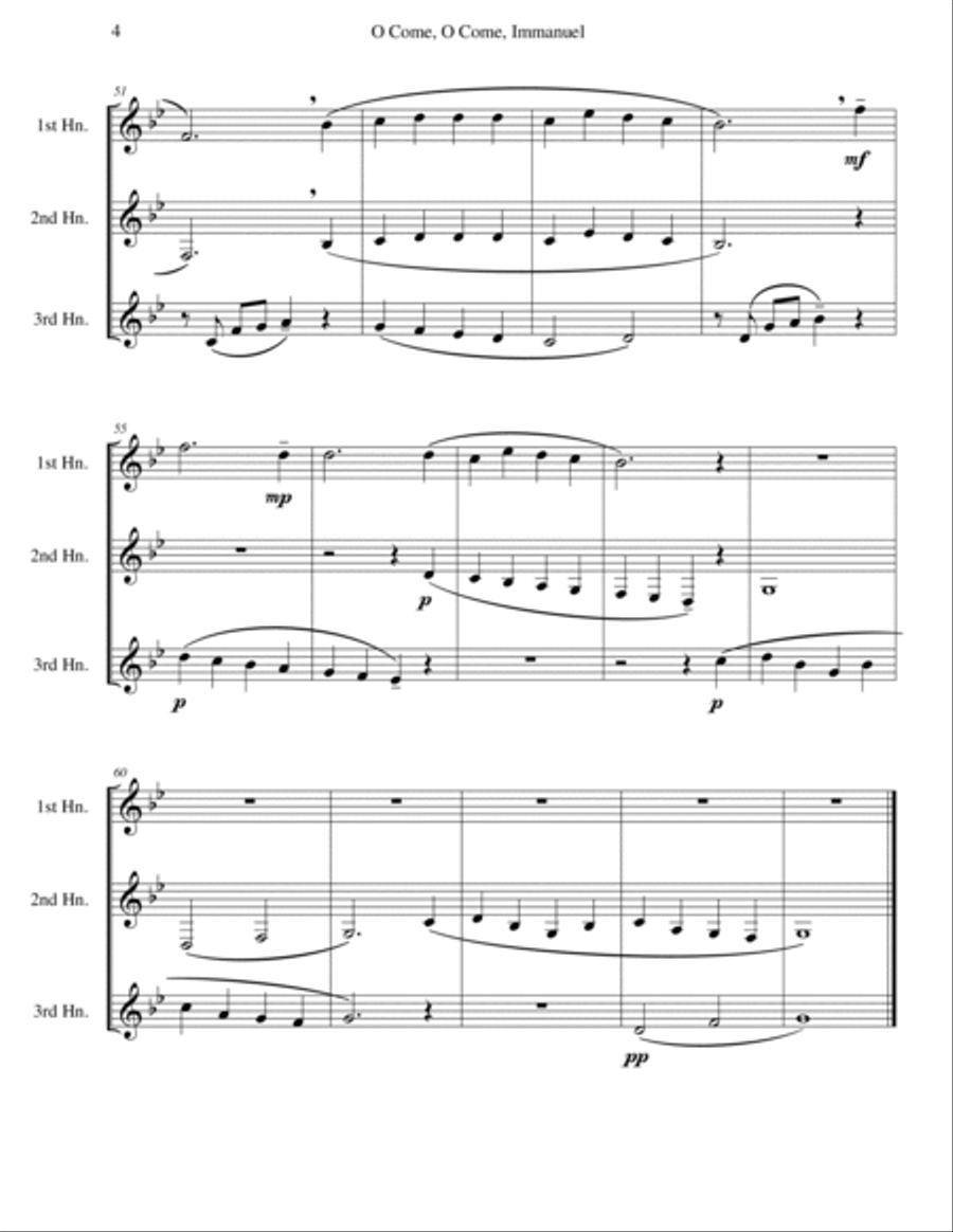 Immanuel (Emmanuel) - Horn Trio, O Come Brass Trio scores gallery preview page 4