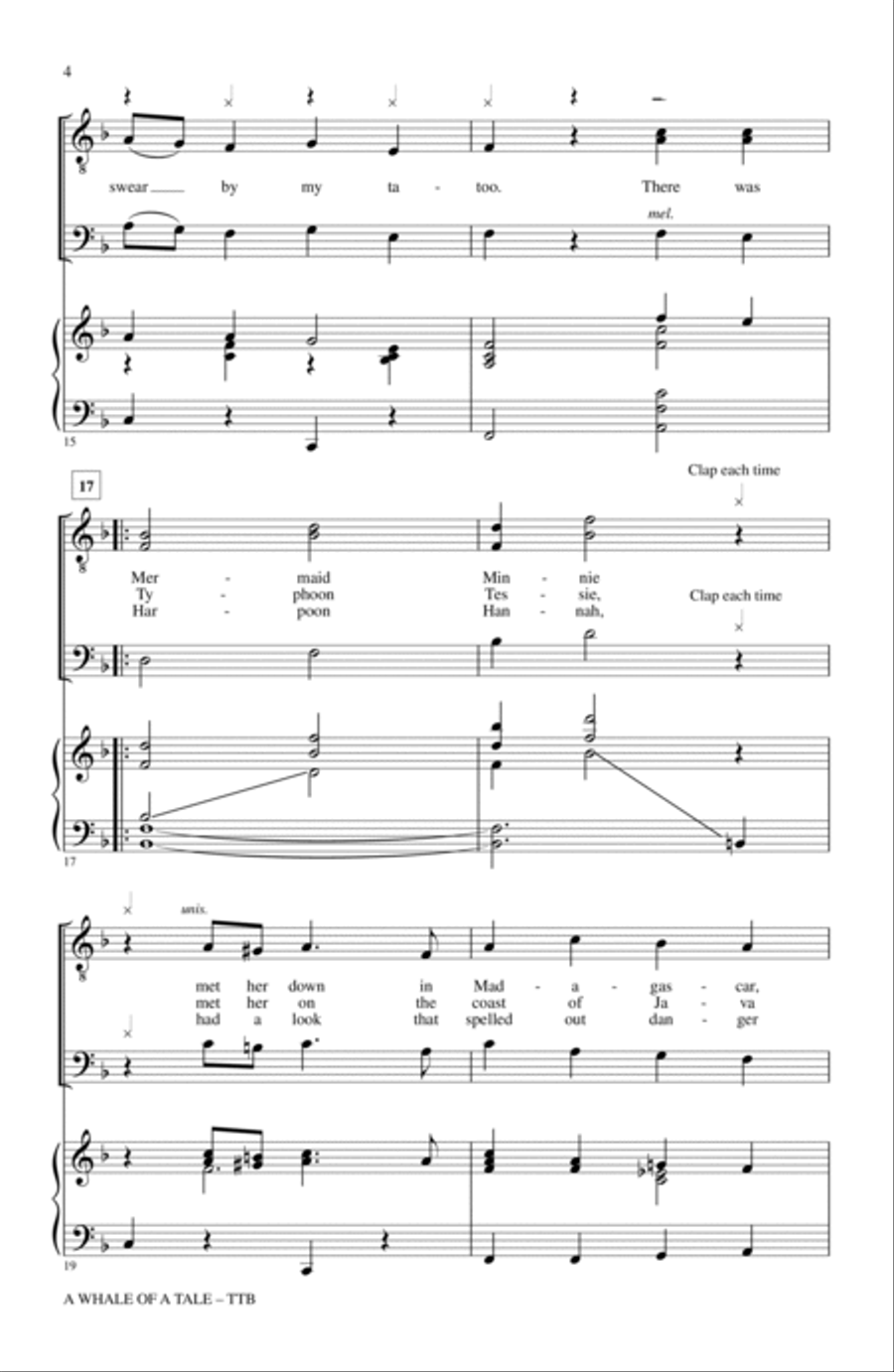 A Whale Of A Tale (from 20,000 Leagues Under The Sea) (arr. John Leavitt) TTBB scores gallery preview page 3