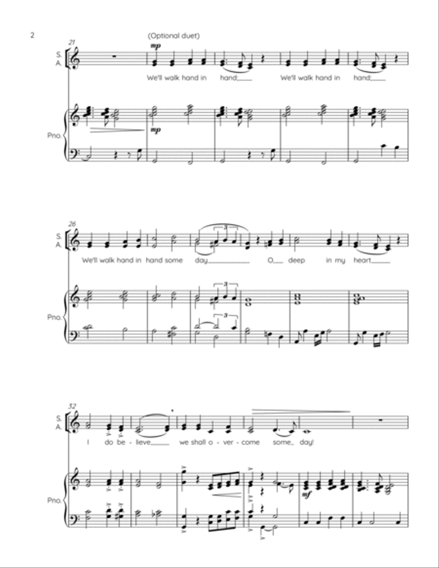 We Shall Overcome 4-Part scores gallery preview page 4