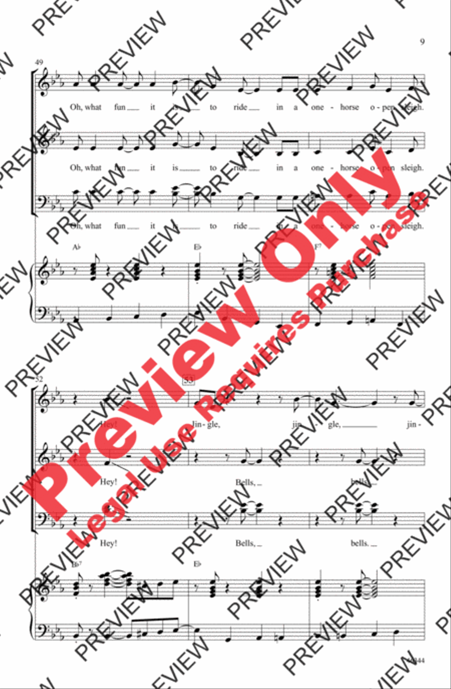 Jingle Bells Jingle Bells 4-Part scores gallery preview page 9