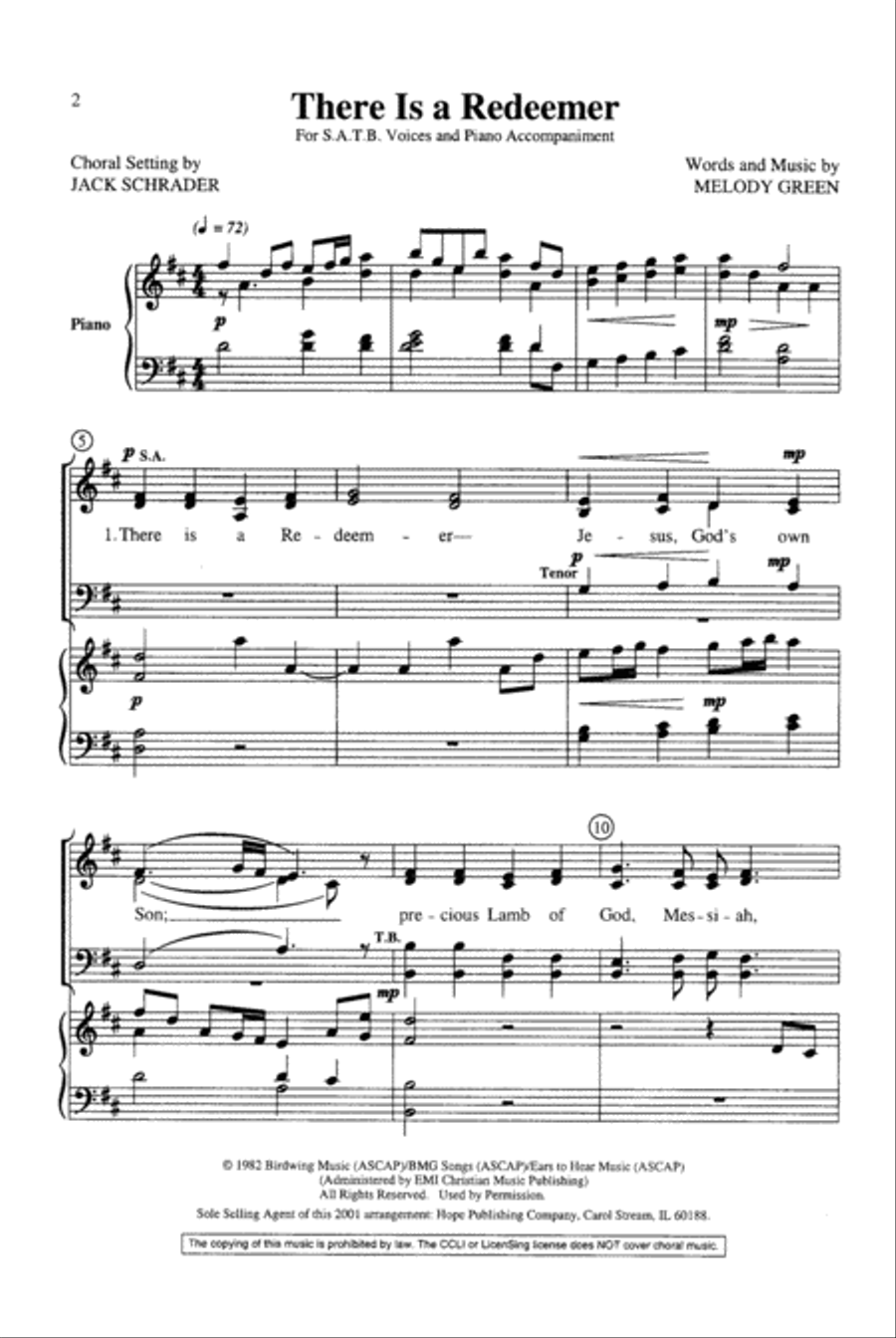 There Is a Redeemer 4-Part scores gallery preview page 2