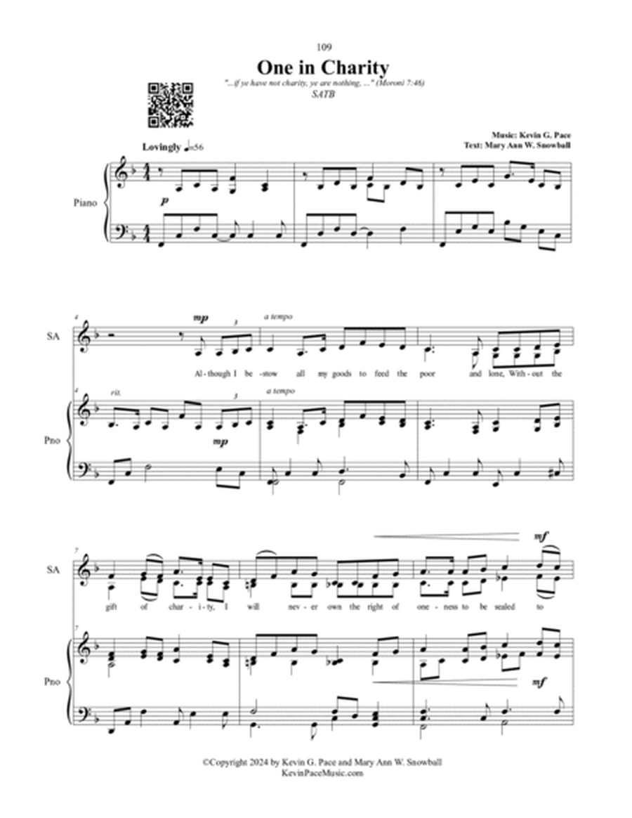 One in Charity, sacred music for SATB choir image number null