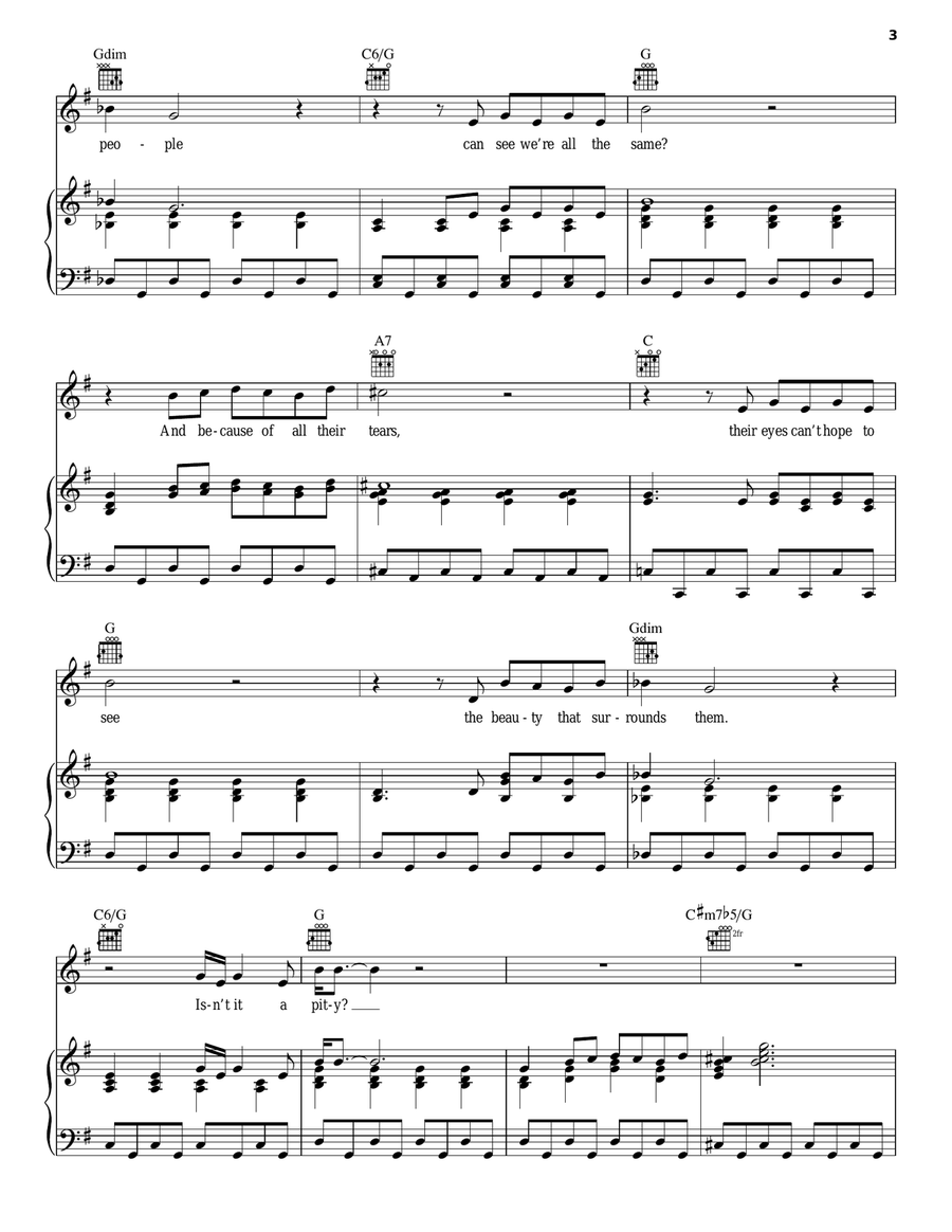 Isn't It A Pity Piano, Vocal, Guitar scores gallery preview page 3
