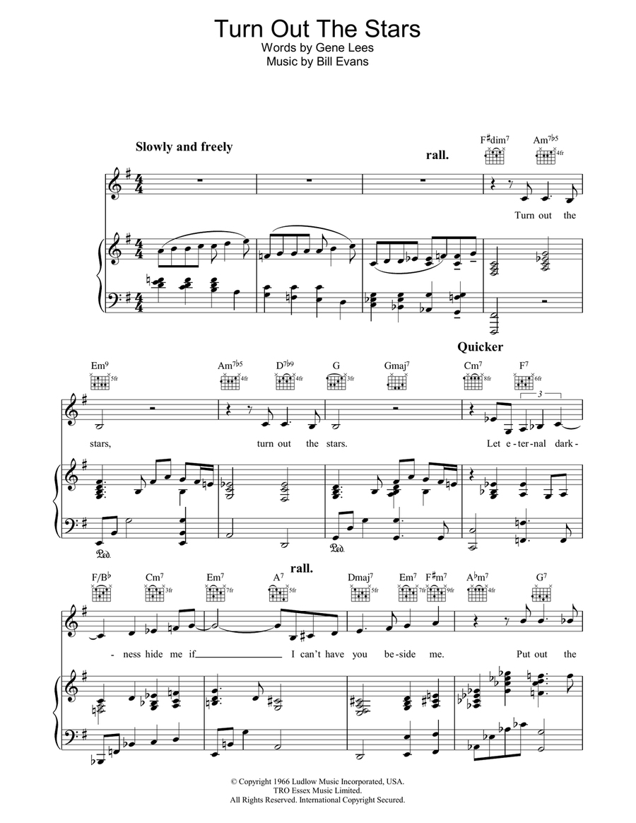 Turn Out The Stars Guitar scores gallery preview page 1